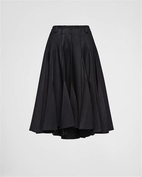 prada skirt silver|prada black pleated skirt.